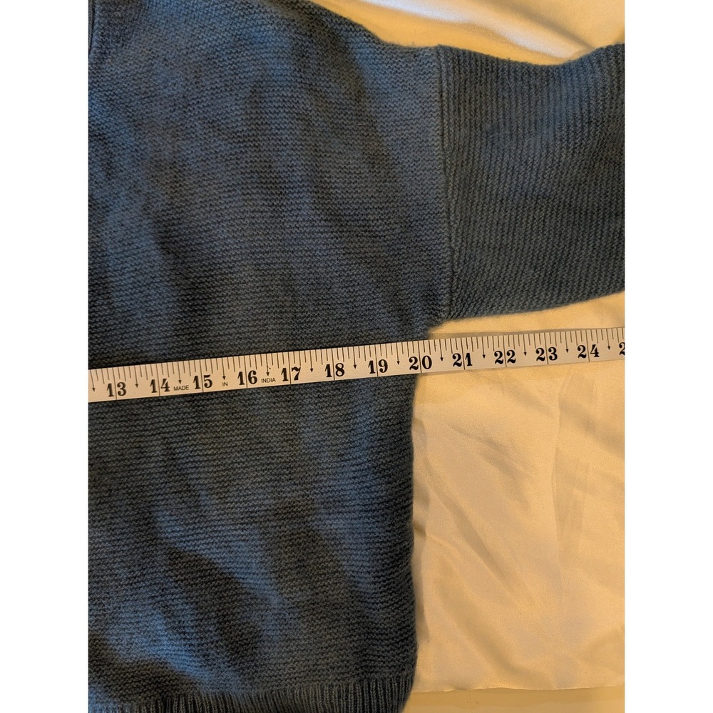 Alex Mill Nico Cardigan 100% Cashmere Light Indigo Hand Dyed Blue Sweater Medium - Picture 10 of 10